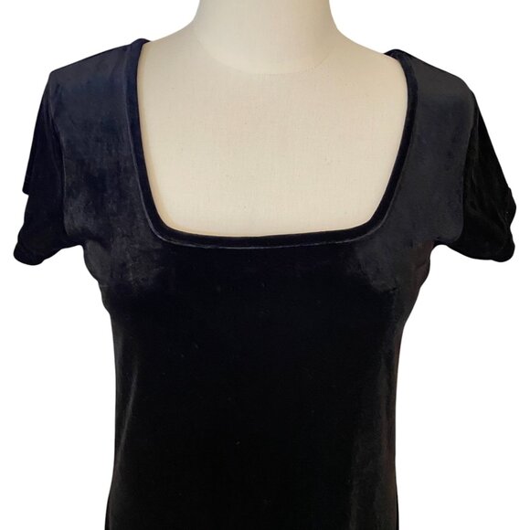 Vintage Cassini Velvet Maxi Dress Shimmer Fairy Grunge Whimsigoth Square Neck-M - Picture 3 of 11